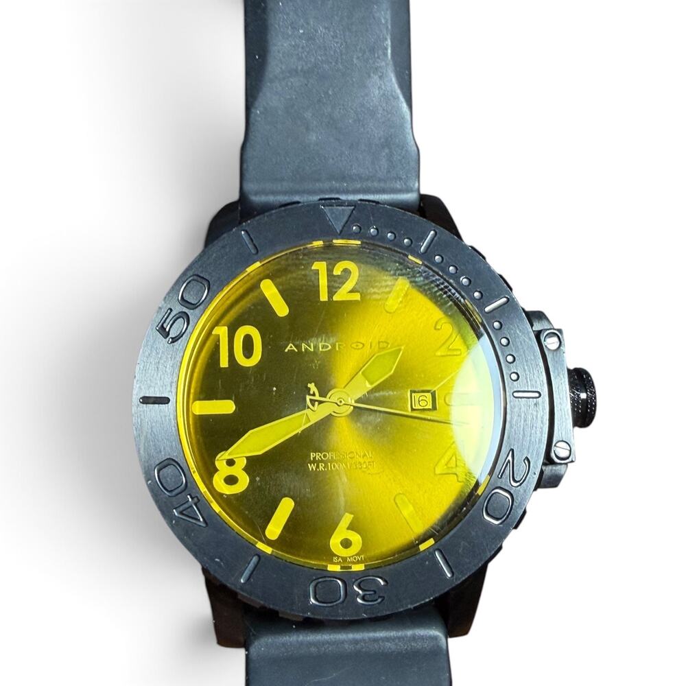 Android AD565 Men's 52mm Limited Edition Watch, Black Bezel, 100m Water Resistan